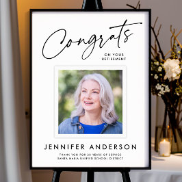 Modern Script Congrats Retirement Party Photo ポスター