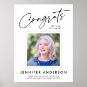 Modern Script Congrats Retirement Party Photo ポスター (正面)