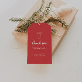 Modern Script Coquette Bow Bachelorette Thank You ギフトタグ