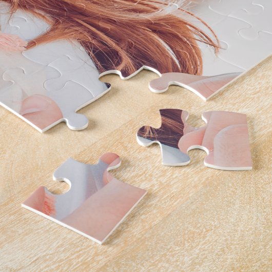 Modern Script Custom Family Photo ジグソーパズル (側面)