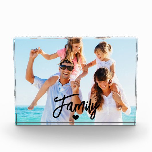 Modern Script Custom Family Photo Block フォトブロック (正面)