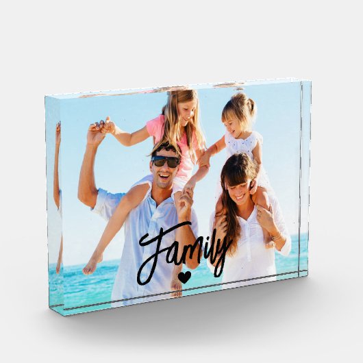 Modern Script Custom Family Photo Block フォトブロック (左)