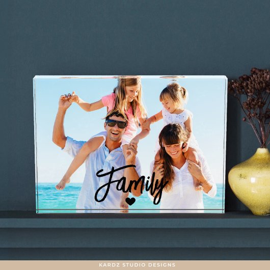 Modern Script Custom Family Photo Block フォトブロック