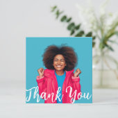 Modern Script Custom Photo Graduation Thank You  I 招待状 (スタンド正面)