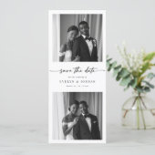 Modern Script Elegant Photo Booth Bookmark Wedding セーブザデート (スタンド正面)