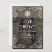 Modern Script Elegant Wedding Photo Save The Date セーブザデート (正面)