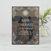 Modern Script Elegant Wedding Photo Save The Date セーブザデート (スタンド正面)