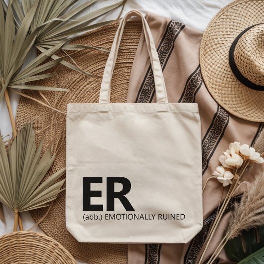 Modern Script ER Tote Graduation Gift for Nurse トートバッグ