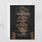 Modern Script Eucalyptus Photo Funeral/Memorial 招待状 (裏面)