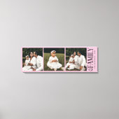 Modern Script Family Custom 3 Photos Name  キャンバスプリント (正面)