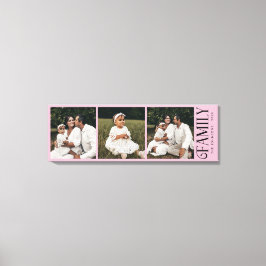 Modern Script Family Custom 3 Photos Name キャンバスプリント