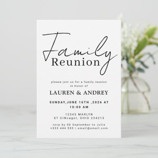 Modern Script Family Gathering Party 招待状 (スタンド正面)