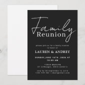 Modern Script Family Gathering Party 招待状 (正面/裏面)