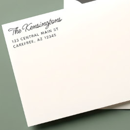 Modern Script Family Name Return Address セルフインキングスタンプ