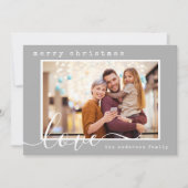 Modern Script Family Photo Christmas シーズンカード (正面)