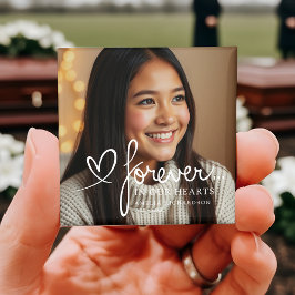 Modern Script Forever In Our Hearts Photo Memorial マグネット