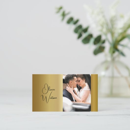 Modern Script Gold Professional Photographer 名刺 (スタンド正面)