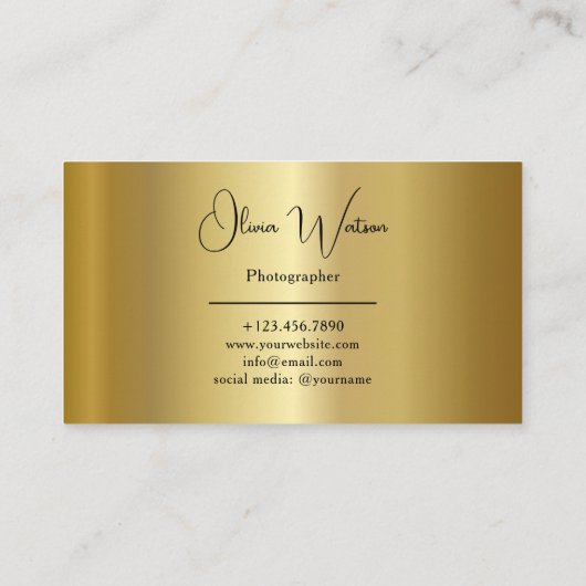 Modern Script Gold Professional Photographer 名刺 (裏面)