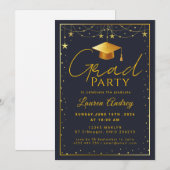 Modern Script Grad Celebration 招待状 (正面/裏面)