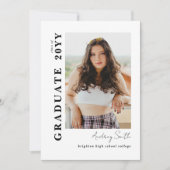 Modern Script Graduate 2 Photo Graduation 招待状 (正面)