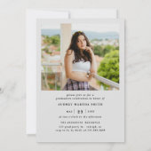 Modern Script Graduate 2 Photo Grey Graduation 招待状 (裏面)