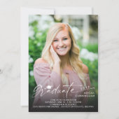 Modern Script Graduate 5 Photo Graduation 招待状 (正面)