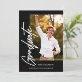 Modern Script Graduate Photo Black Graduation 招待状 (スタンド正面)