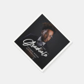 Modern Script Graduate Photo Graduation スタンダードカクテルナプキン (角)