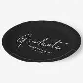 Modern Script Graduate Simple Graduation ペーパープレート (アングル)