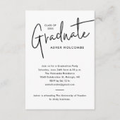 Modern Script Graduate Simple Photo Graduation エンクロージャーカード (正面)