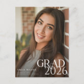 Modern Script Graduate Simple Photo Graduation ポストカード (正面)