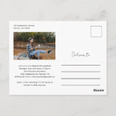 Modern Script Graduate Simple Photo Graduation  ポストカード (裏面)