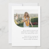 Modern Script Graduate Simple Two Photo Graduation 案内状 (裏面)