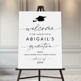Modern Script Graduation Celebration Welcome Sign