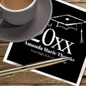 Modern Script Graduation Name Class Year Design スタンダードカクテルナプキン