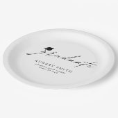 Modern  Script Graduation Party Napkins ペーパープレート (アングル)