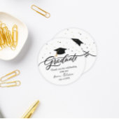 Modern Script Graduation Thank You Sticker ラウンドシール