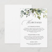 Modern Script Greenery Eucalyptus Wedding Details エンクロージャーカード (正面/裏面)
