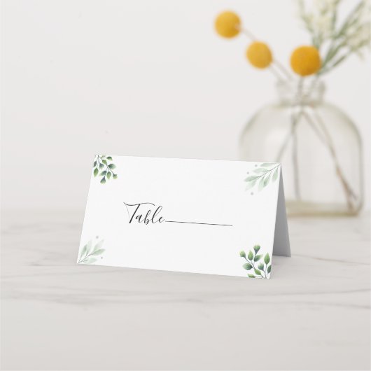Modern Script Greenery  Place Cards プレイスカード (裏面)