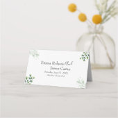 Modern Script Greenery  Place Cards プレイスカード (正面)