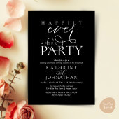 Modern Script Happily Ever After Party Elopement 招待状