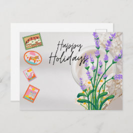 Modern Script Happy Holidays ポストカード