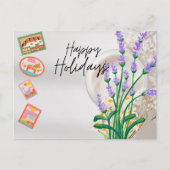 Modern Script Happy Holidays ポストカード (正面)