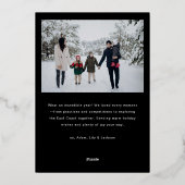 Modern Script Happy Holidays | 写真2枚追加 箔シーズンカード (裏面)