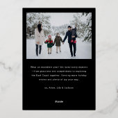 Modern Script Happy Holidays | Add 2 Photo  箔シーズンカード (裏面)