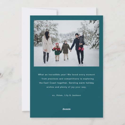 Modern Script Happy Holidays | Add 2 Photo Ho シーズンカード (裏面)