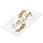 Modern Script Happy Holidays Business Holiday Card マグネット (左側)