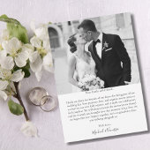 Modern Script Heart 2 Photo Wedding サンキューカード