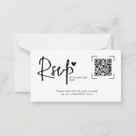 Modern Script Heart Wedding Online RSVP Cards ノートカード