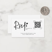 Modern Script Heart Wedding Online RSVP Cards ノートカード (正面/裏面インサイチュ)